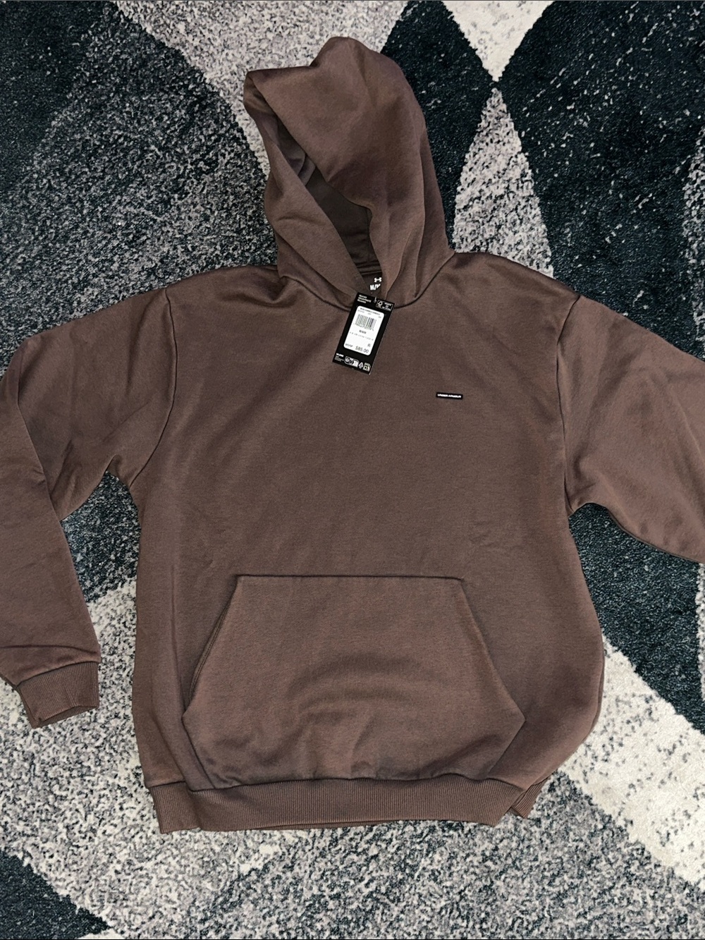 Men's Brown Under Armor Hoodie Sweatshirt - Classic Pullover